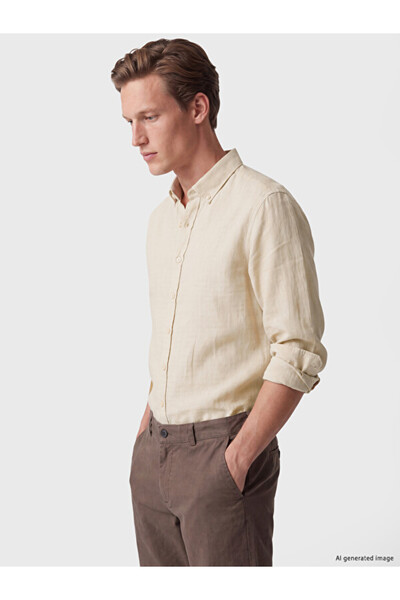 LC Waikiki Rmz Gi̇yi̇m Farkiyla Standard Fit Dobby Men's Shirt