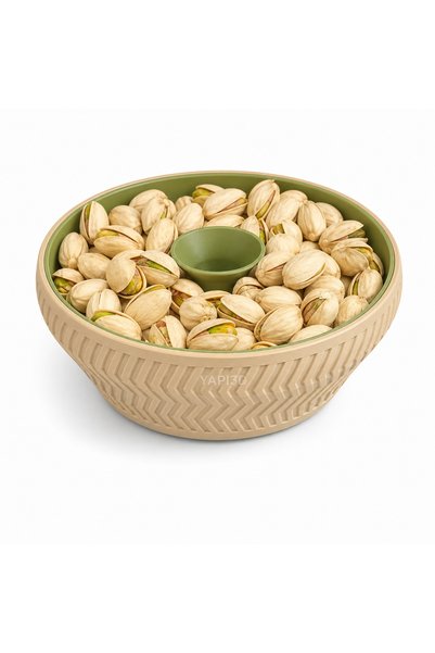 Yapı3D 2-Compartment Snack Bowl |   Nut Presentation Bowl with Shell Containe...
