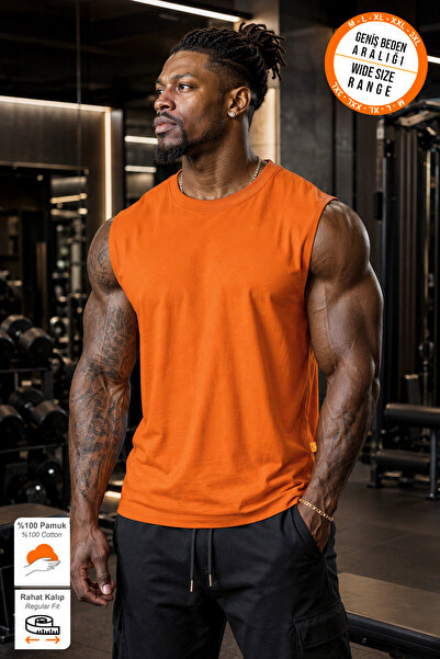 BESSA Orange Sportsman's Undershirt Unprinted Crew Neck Premium Thick Cotton ...