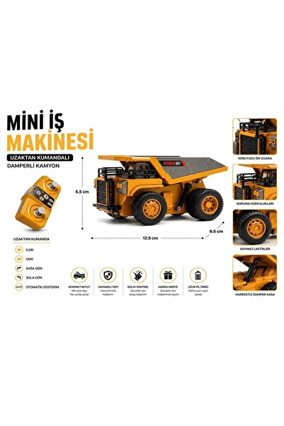 Genel Markalar Uzaktan Kumandalı Metal Mini Kamyon 1:64 Ölçek Şarjlı