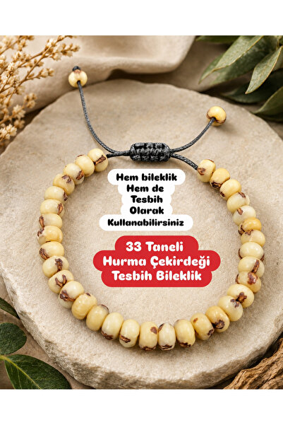 BABEHUKA 33 Taneli Hurma Çekirdeği Tesbih Bileklik