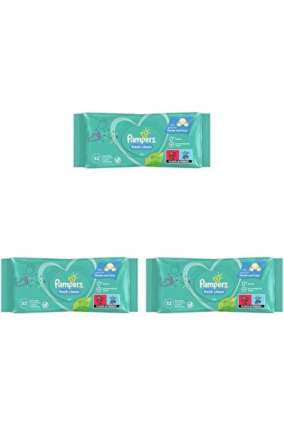 Pampers Fresh & Clean Islak Bebek Mendili, 1 paket, 52 Islak Mendil 3lü paket