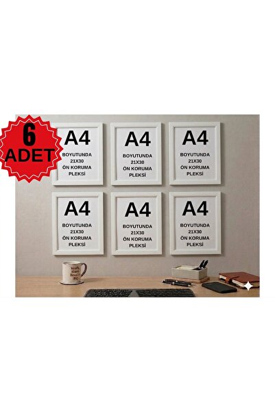 fy design 6 ADET BEYAZA4 BOYUTUNDA 21X29,7 ÇERÇEVE FOTOĞRAF BELGE SERTİFİKA Ç...