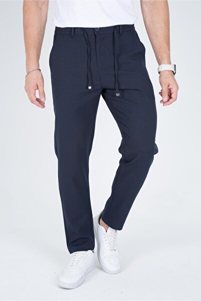 BY İMPALA MODA Boyfriend Fit Fabric Jogger Pants with Elastic Waistband and B...