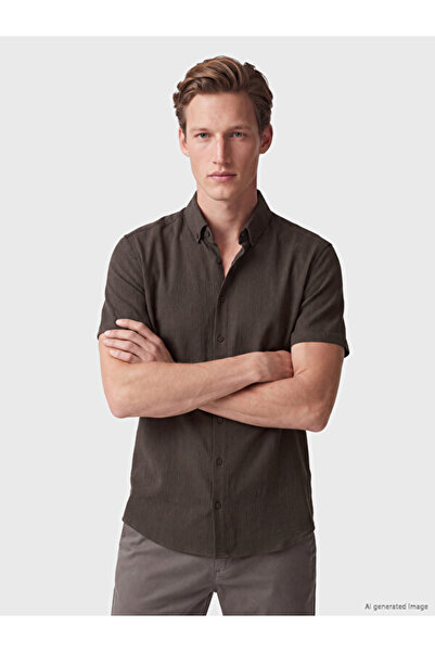 LC Waikiki Rmz Gi̇yi̇m Farkiyla Standard Fit Men's Textured Shirt