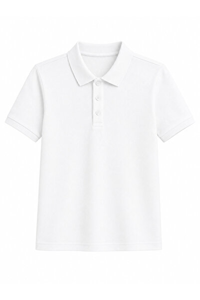 TAMPAP 3lü paket Unisex Okul Üniforma Tek Üst Kısa Kol Lakos Kısa Kol Tshirt