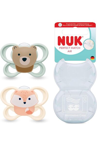 Nuk PM Air 2'li Emzik, 0-2 ay, Kurt/Ayı