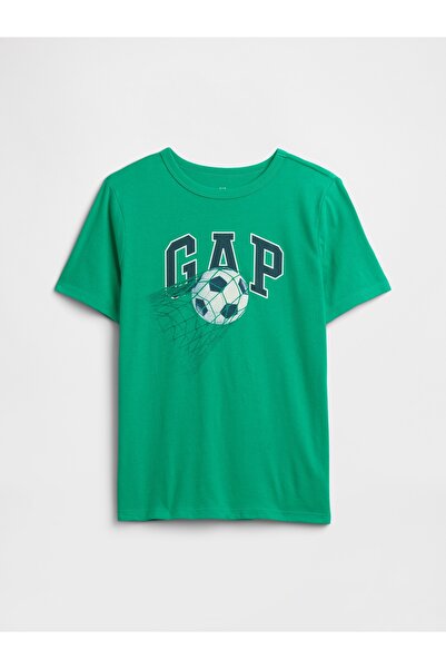 GAP Erkek Çocuk Yeşil Logo T-Shirt