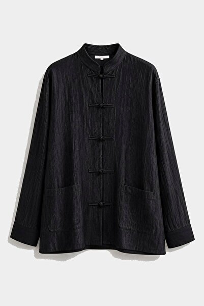 Suziş Knot Button Detailed Stylished Collar Shirt Pes5123
