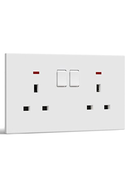 GENERAL Bseed Double Socket,Uk Dual Switched Electrical Wall Socket with Led ...