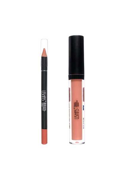 Ushas Cosmetics Set de Machiaj Buze Ushas Matte Lips, Ruj Lichid Mat și Creio...