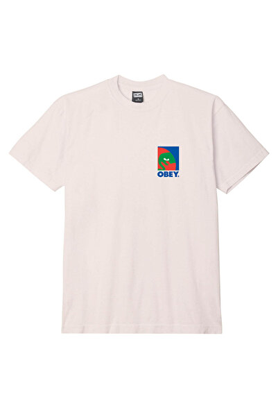 Obey Ανδρικό T-shirt με Κυκλικό Σχέδιο, Βαρέως Τύπου, Κλασικό, Σε Ίσια Γραμμή XL