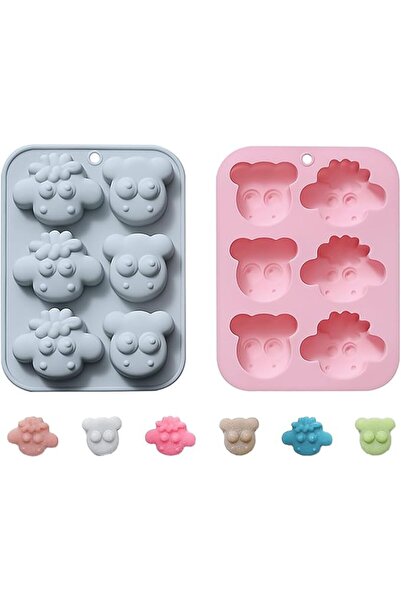 HASTHIP هاسثيب قوالب سيليكون للخبز، 6 تجاويف على شكل خروف من السيليكون، قالب ...
