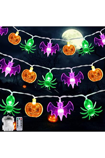 GENERAL Yakiter 3D Halloween Lights String Battery Operated Pumpkin Bat Spide...
