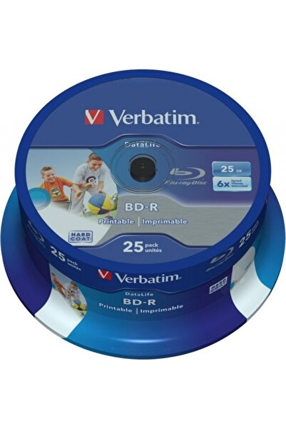 Verbatim BD-R 25GB, viteza 6x, 25 buc, Single Layer, spindle, printabil, "Wid...