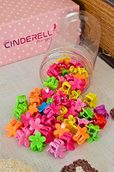 Cinderella Set od 50 komada živopisnih, šarenih, cvetnih mini kopči za kosu z...