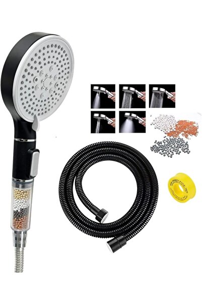Junaris Handheld Shower Head with Filter, 12.7 cm Diameter, with 1.5 m Shower...