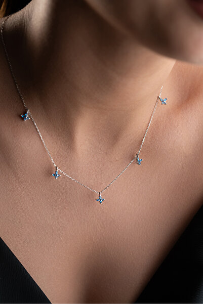 Silvano Jewelry 925 Ayar Gümüş Pırıltı Serisi Şans Bereket Huzur Kelebek Kolye
