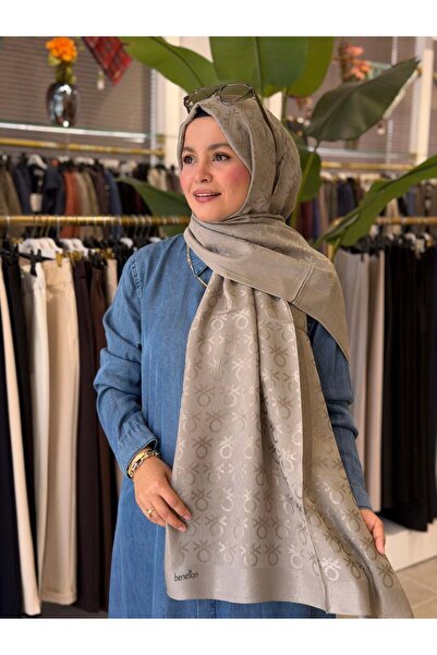 Benetton LYOCELL ŞAL KOYU GRİ