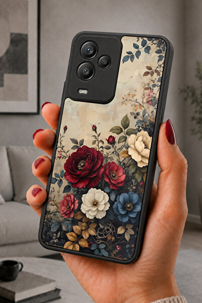 General Mobile GM24 Pro Uyumlu Gül Desenli Kamera Korumalı Darbelere Dayanıkl...