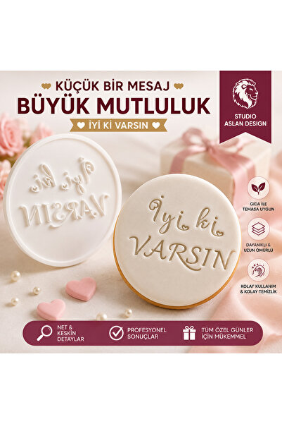 StudioAslanDesign İyi Ki Varsın Şeker Hamuru Kalıbı | Kalpli Yazılı Kurabiye ...