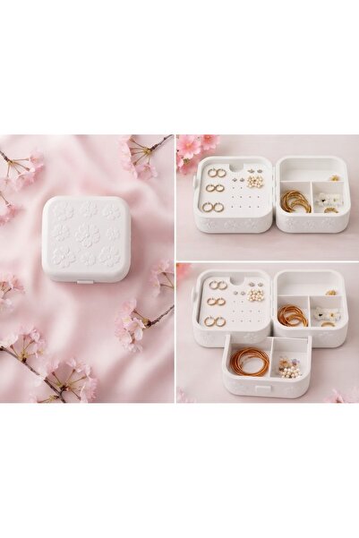 sakura temalı takı kutusu beyaz