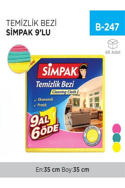 inci çelik aksesuar 5 Pieces of Cleaning Cloth Si̇mpak 9Lu (2589)