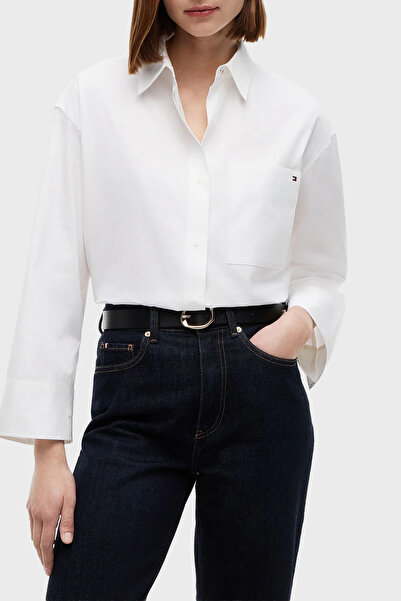 Tommy Hilfiger Oversize % 100 Pamuk Uzun Kollu Gömlek Kadın GÖMLEK WW0WW51129...