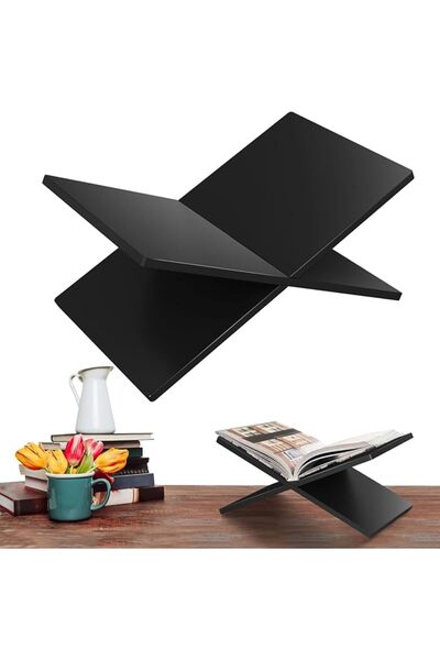 Slasa Slaasa X-Shaped Acrylic Book Stand for Display and Reading - Transparen...