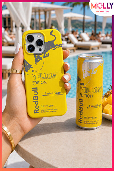 Molly iPhone 14 PRO İçin Sarı Redbull The Yellow Edition Desenli İçi Kadife S...