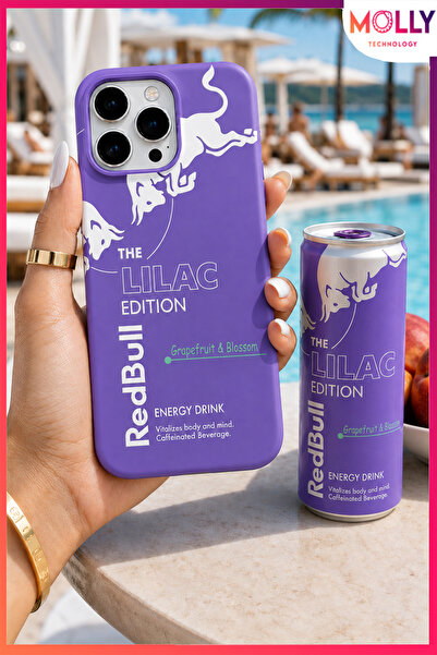 Molly iPhone 14 PRO İçin Lavanta Redbull The Lilac Edition Desenli İçi Kadife...