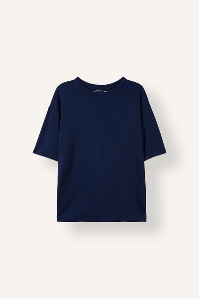 DeFacto Oversize Low Shoulder Crew Neck Short Sleeve Basic T-Shirt I7541Ax26Au
