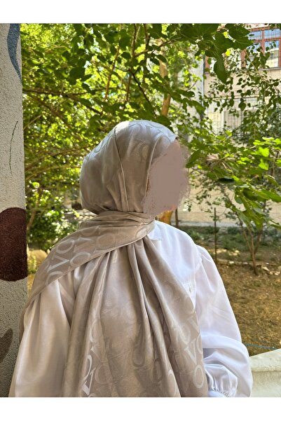 shalby Hijab Cotton Soft Shiny Textured Viva Pattern Jacquard Shawl Stone