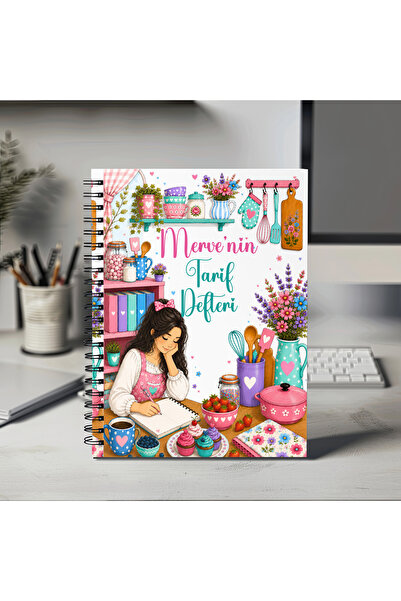 Mervenin Hayal Evi Kişiye Özel Kız Tarif Defteri - PVC Kapak Yırtılmaz