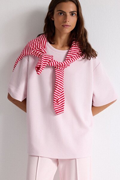 DeFacto Oversize Low Shoulder Crew Neck Short Sleeve Basic T-Shirt I7541Ax26Au