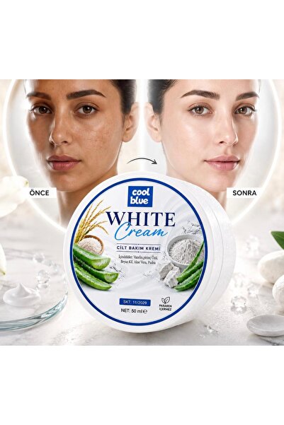cool blue Cilt Beyazlatıcı Aydınlatıcı Pirinç Özlü Destek Kremi 50ml