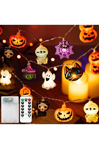 GENERAL Yakiter 3D Halloween Lights String Battery Operated Pumpkin Bat Spide...