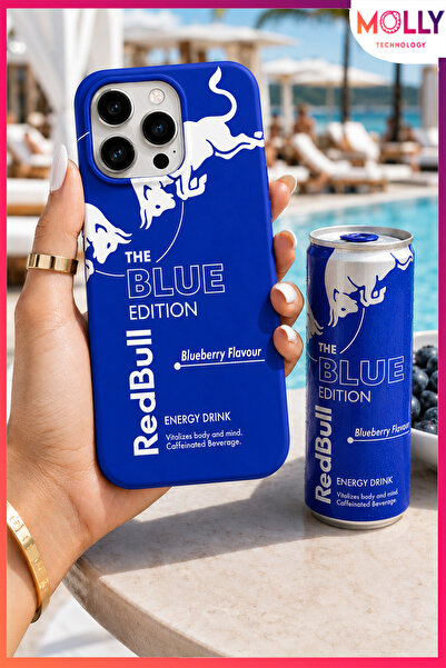 Molly iPhone 14 PRO İçin Saks Mavisi Redbull The Blue Edition Desenli İçi Kad...