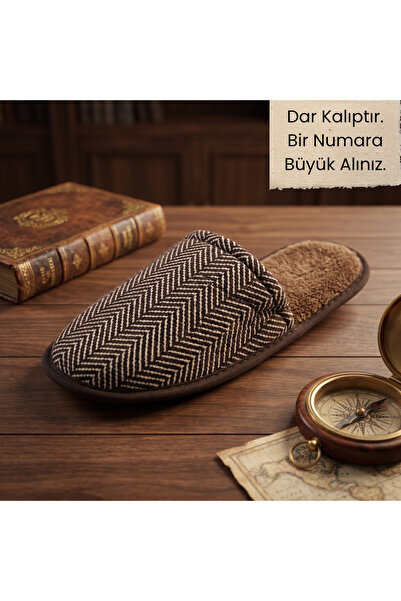 AYLASYA Erkek Kışlık-Misafir-Çeyizlik Yumuşak Süngerli Taban Ev Terliği