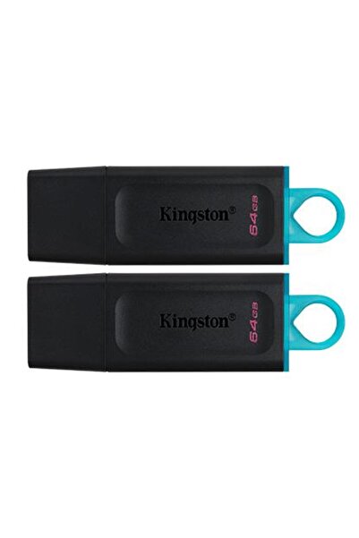 Kingston 64GB USB3.2 Gen 1 DataTraveler Exodia (Black + Teal) - 2 Pieces, "DT...