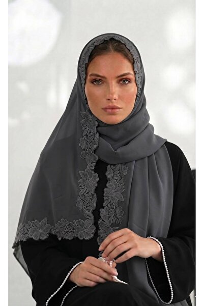 Veil Designer طرحه بوال نطريز الورد علي ثلاث اطراف من الطرحه تطريز يدوي قماش ...