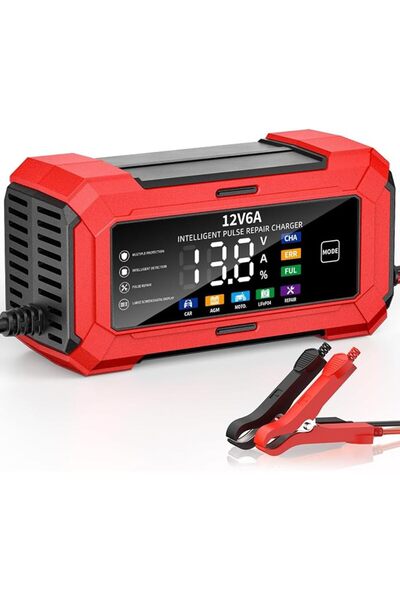 GENERAL 12V 6A Car Battery Charger, Multi-Protective Motorcycle Battery Charg...
