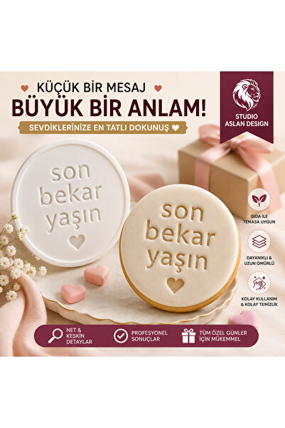 StudioAslanDesign Son Bekar Yaşın Şeker Hamuru Kalıbı | Eğlenceli Yazılı Kura...