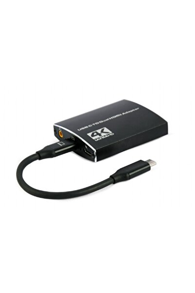 Gembird CABLU video GEMBIRD, adaptor USB 3.1 Type-C (T) la 2 x HDMI (M), 15cm...
