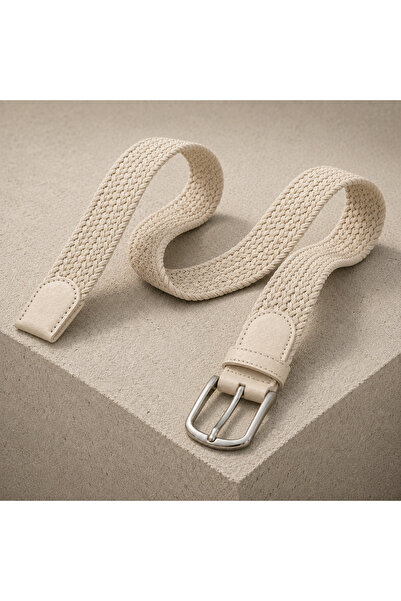 CrowsGate Unisex Flexible Braided Belt with Metal Buckle 3.5 cm