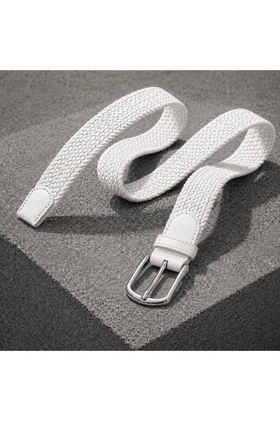 CrowsGate Unisex Flexible Braided Belt with Metal Buckle 3.5 cm