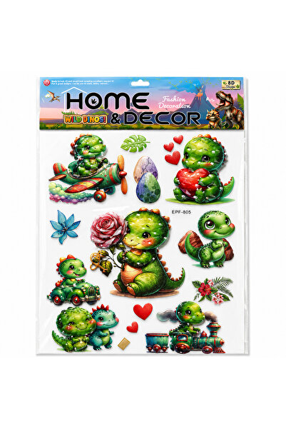 Home Decor Sticker de Perete 3D cu Dinozauri pentru Camera Copiilor, Autoadez...