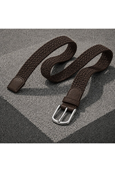 CrowsGate Unisex Flexible Braided Belt with Metal Buckle 3.5 cm