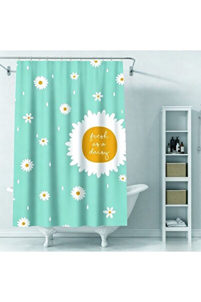 idei Perdea de duș decorativă 180 × 180 cm, material textil ușor de spălat, m...