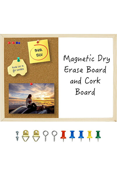 GGEROU Dry Erase Cork Board 23.6"x15.7", Notice Pin Board, Memo Board, Vision...